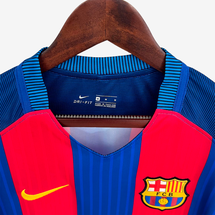 Barcelona 2016/17 Home Jersey Long Sleeve – Retro Version - Image 3