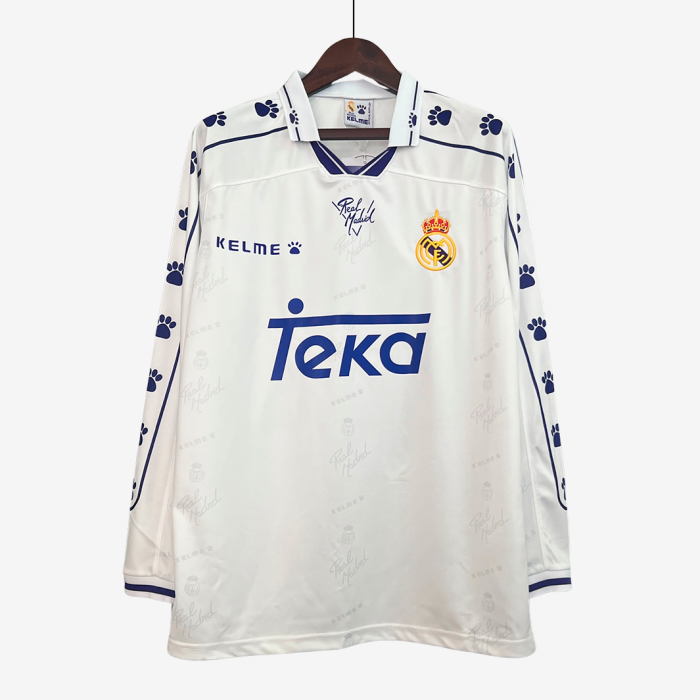 Real Madrid 1994/96 Home Jersey Long Sleeve – Retro Version - Image 1
