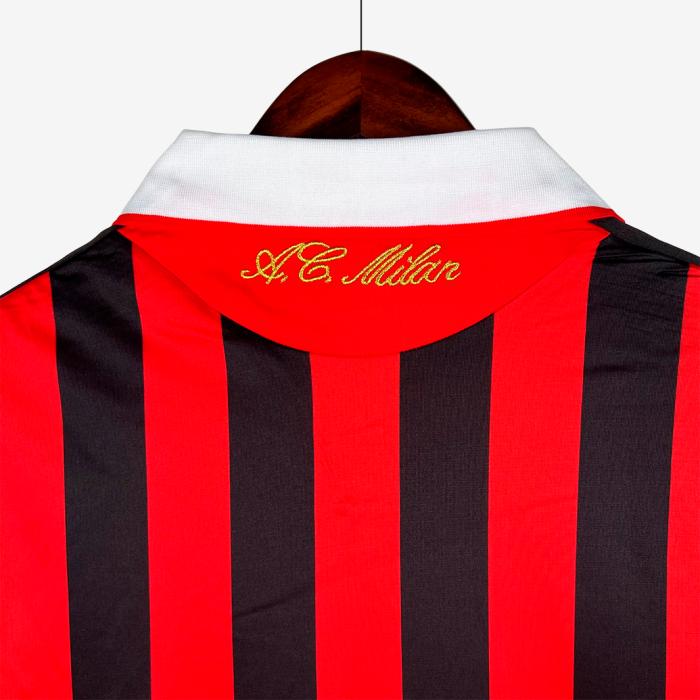 AC Milan 2009/10 Home Jersey Long Sleeve – Retro Version - Image 7