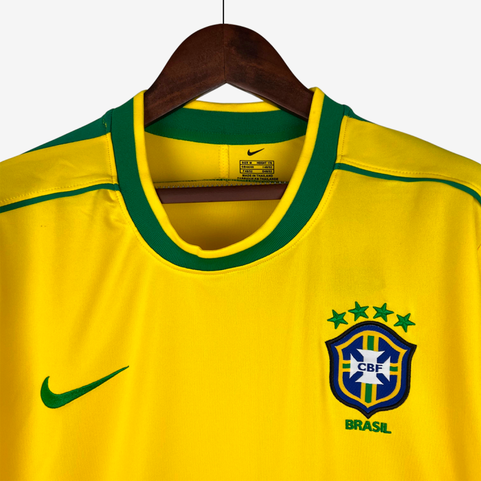 Brazil 1998 Home Jersey Long Sleeve – Retro Version - Image 7