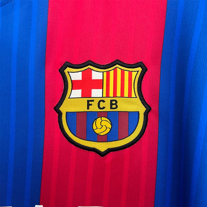 Barcelona 2016/17 Home Jersey Long Sleeve – Retro Version - Image 7