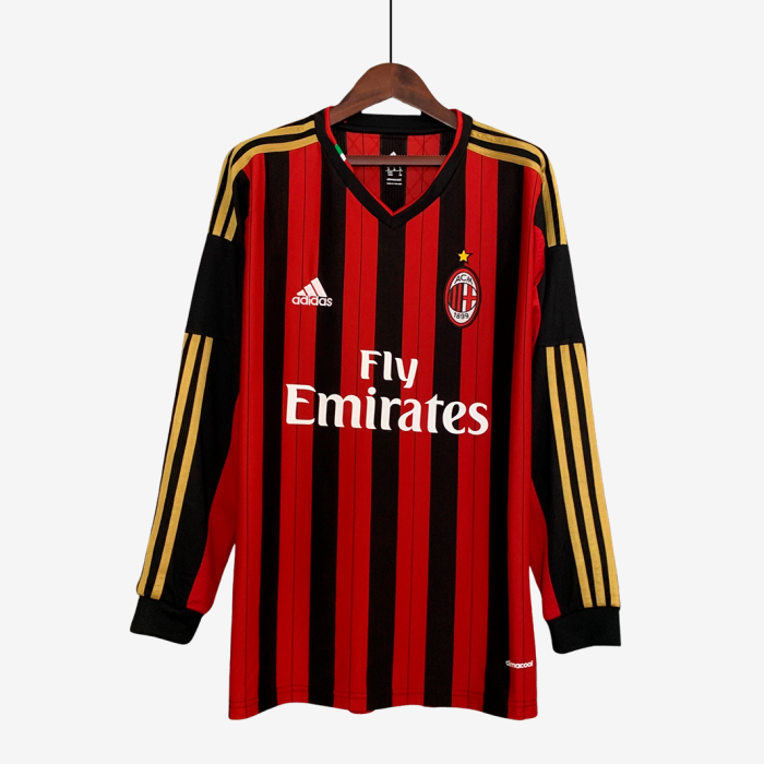 AC Milan 2013/14 Home Jersey Long Sleeve – Retro Version - Image 1