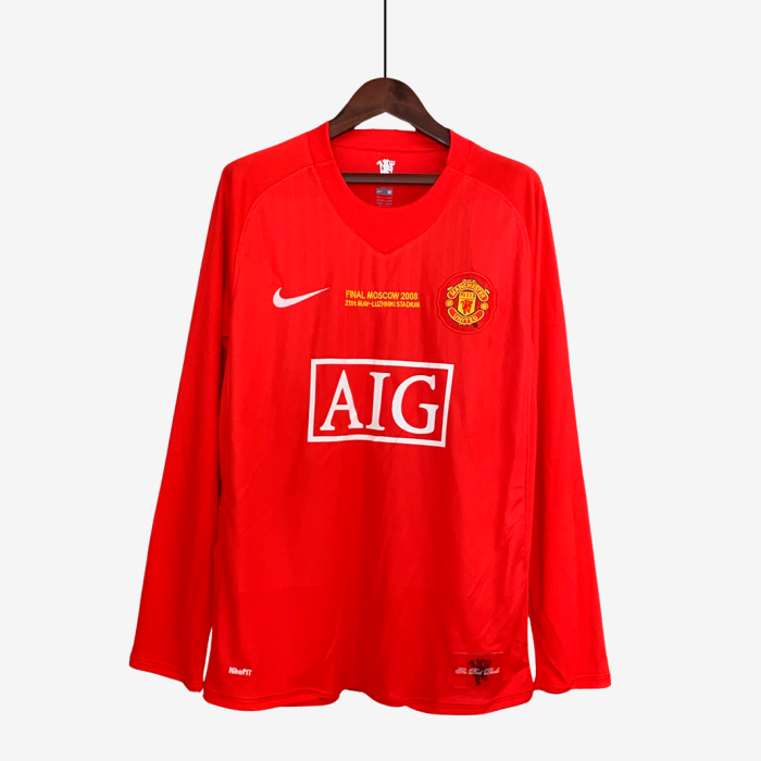 Manchester United 2007/08 Home Jersey Long Sleeve Champions League – Retro Version - Image 1