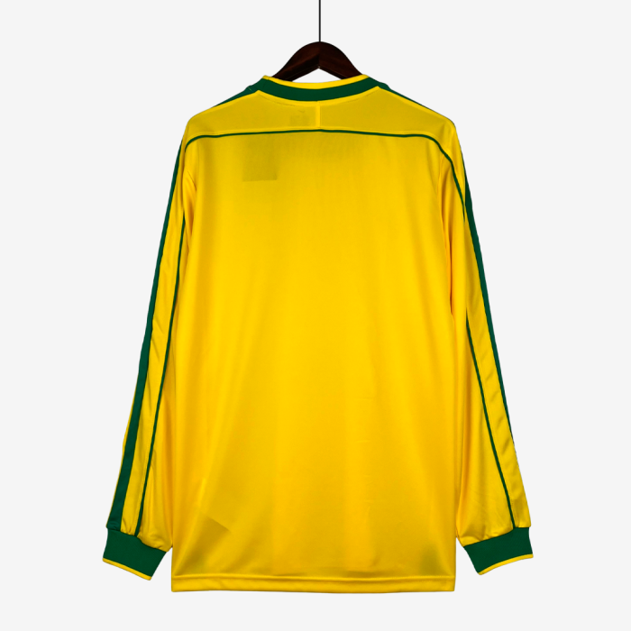 Brazil 1998 Home Jersey Long Sleeve – Retro Version - Image 8