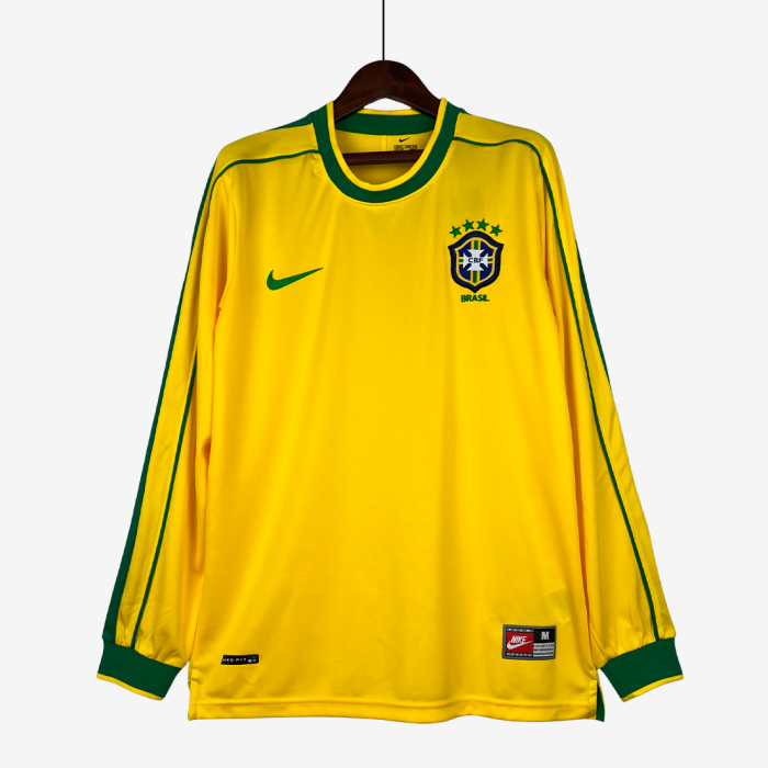 Brazil 1998 Home Jersey Long Sleeve – Retro Version - Image 1