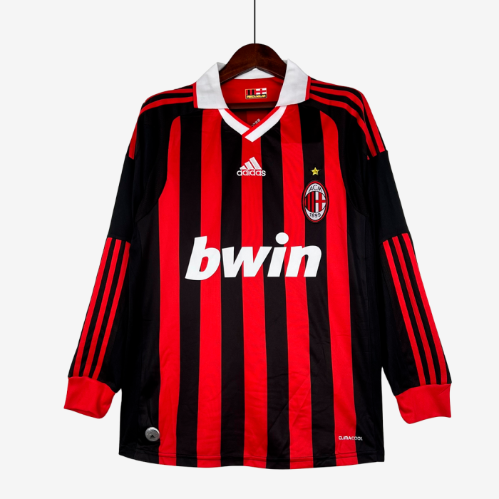 AC Milan 2009/10 Home Jersey Long Sleeve – Retro Version - Image 1