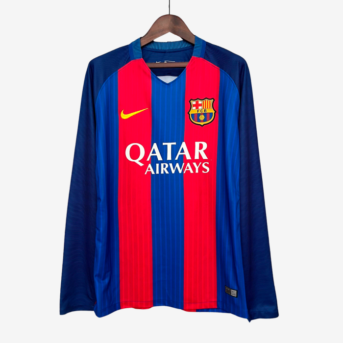 Barcelona 2016/17 Home Jersey Long Sleeve – Retro Version - Image 1