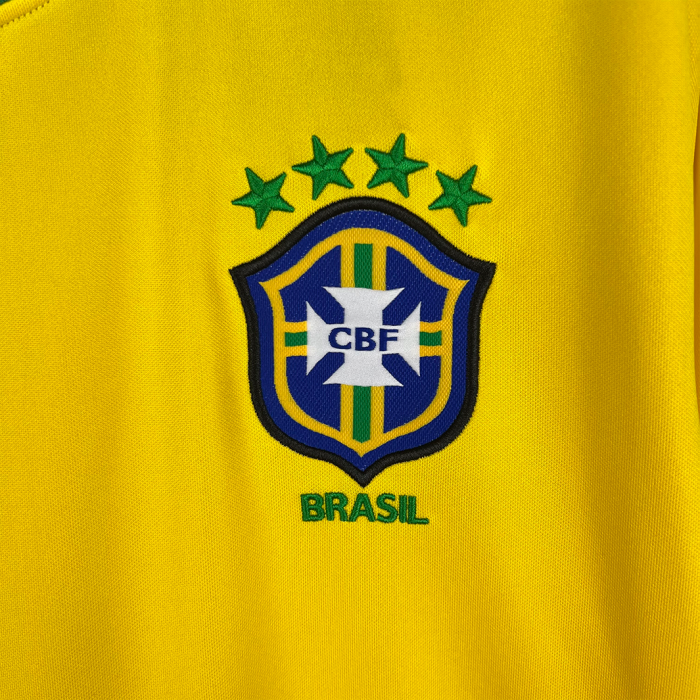 Brazil 1998 Home Jersey Long Sleeve – Retro Version - Image 9