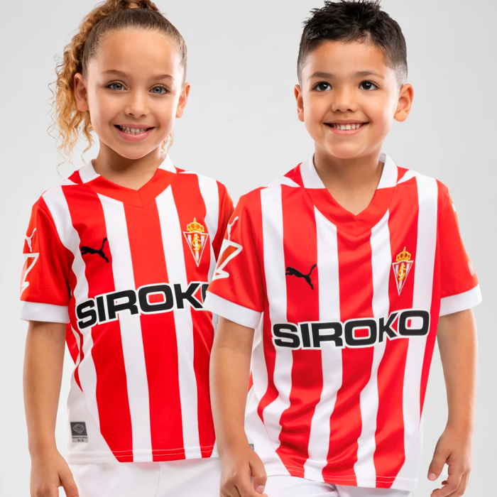 Sporting Gijón 2025/26 Home – Kit Kids - Image 1