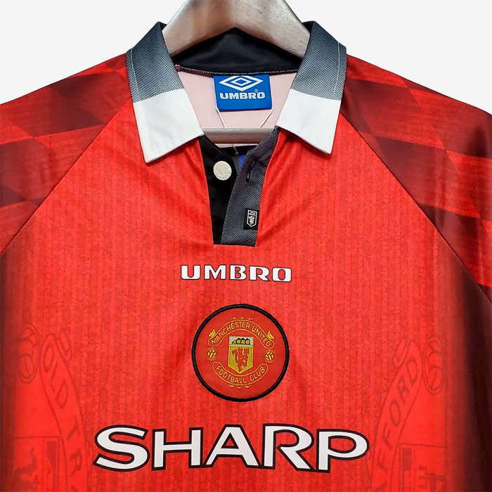 Manchester United 1996/98 Home Jersey Long Sleeve - Retro Version - Image 3