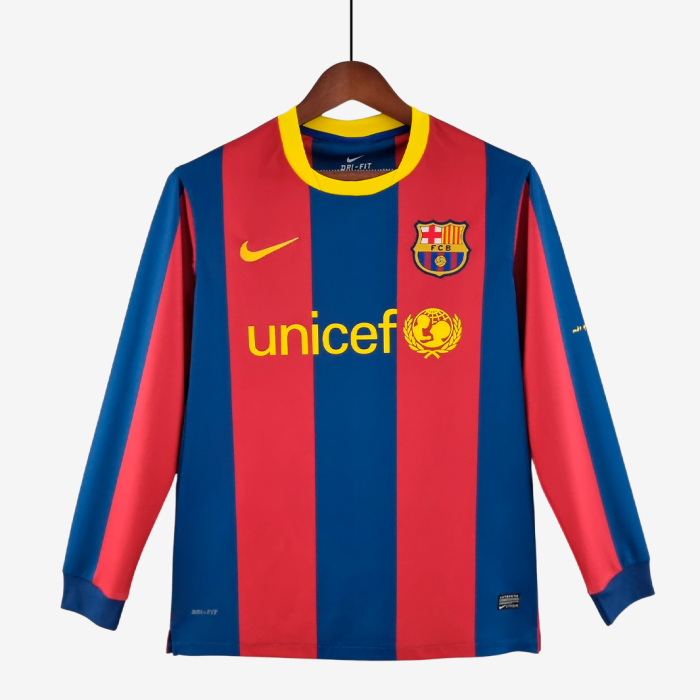 Barcelona 2010/11 Home Jersey Long Sleeve – Retro Version - Image 1