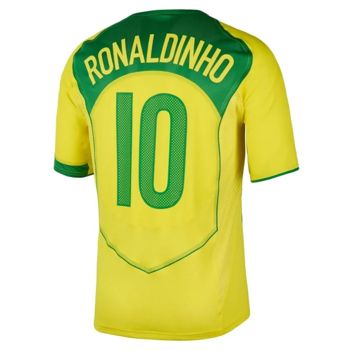 Brazil Total 90 2004 Ronaldinho #10 Home Jersey Reissue - Fan Version - Image 3