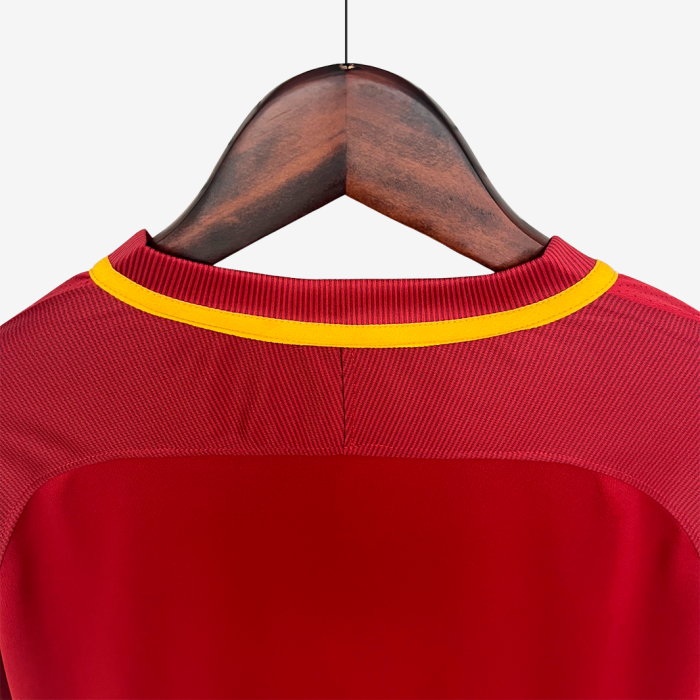 AS Roma 2017/18 Home Jersey Long Sleeve - Retro Version - Image 7
