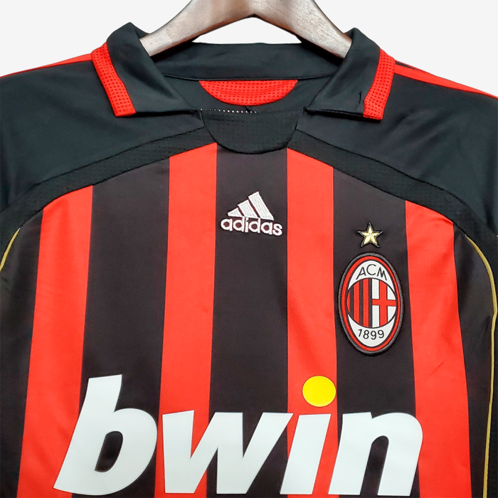 AC Milan 2006/07 Home Jersey Long Sleeve - Retro Version - Image 7