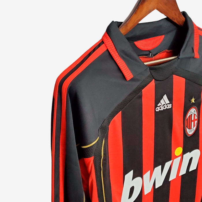 AC Milan 2006/07 Home Jersey Long Sleeve - Retro Version - Image 2