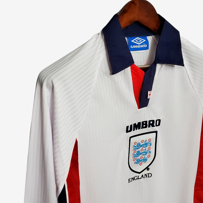 England 1998 Home Jersey Long Sleeve - Retro Version - Image 7