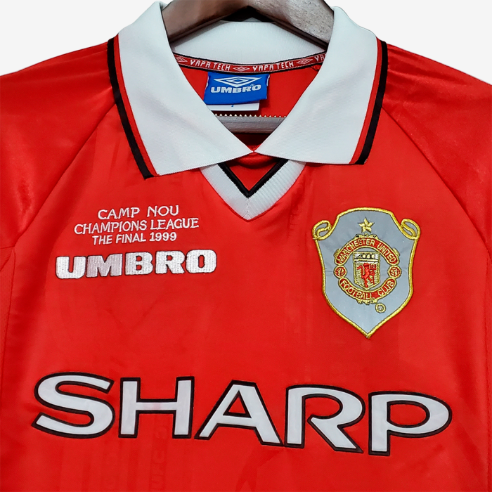 Manchester United 1999/00 Home Jersey Long Sleeve - Retro Version - Image 7