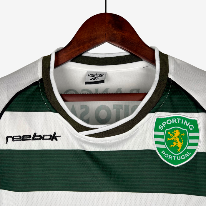 Sporting 2001/03 Home Jersey Long Sleeve - Retro Version - Image 3