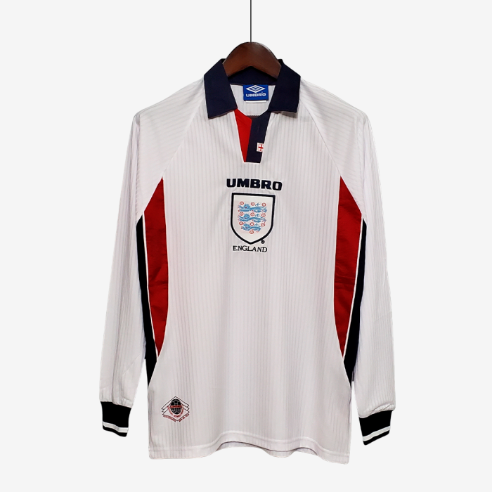 England 1998 Home Jersey Long Sleeve - Retro Version - Image 1