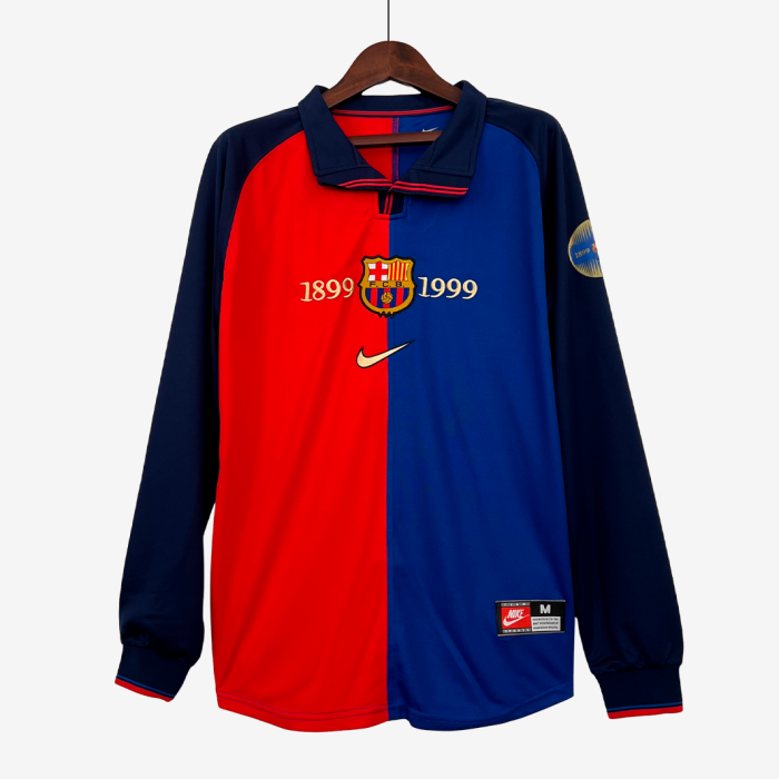 Barcelona 1999/00 Home Jersey Centenary Long Sleeve – Retro Version - Image 1
