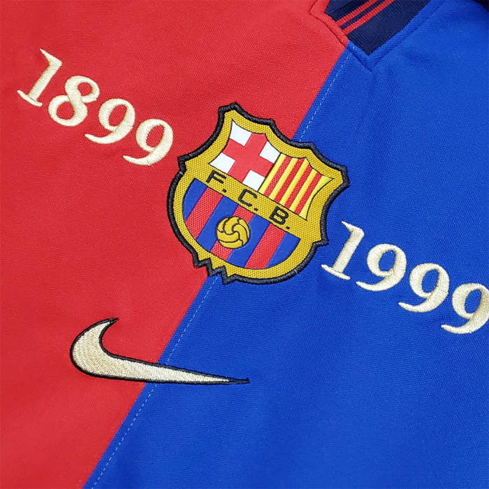 Barcelona 1999/00 Home 100th Anniversary Jersey - Retro Version - Image 8