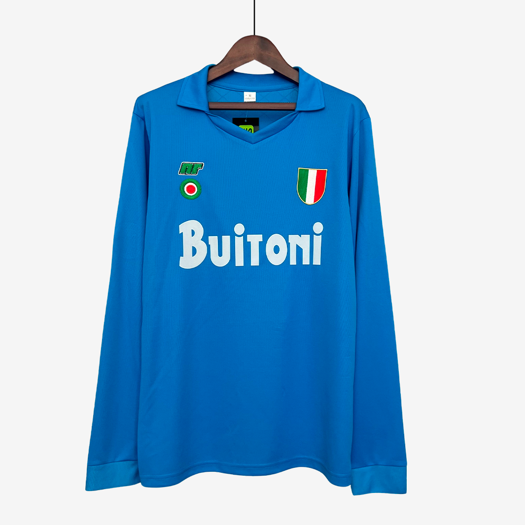 7 Napoli 1987/88 Home Jersey Long Sleeve - Retro Version - Image 1