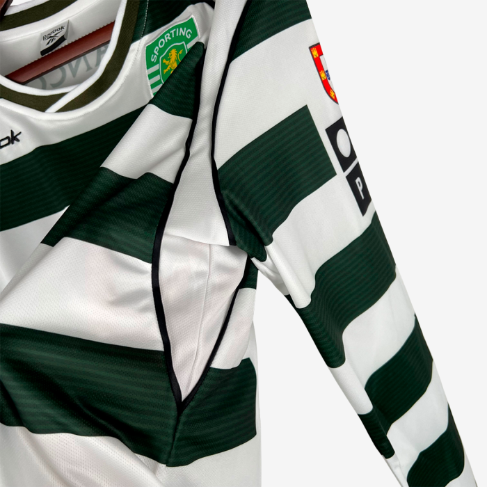 Sporting 2001/03 Home Jersey Long Sleeve - Retro Version - Image 4