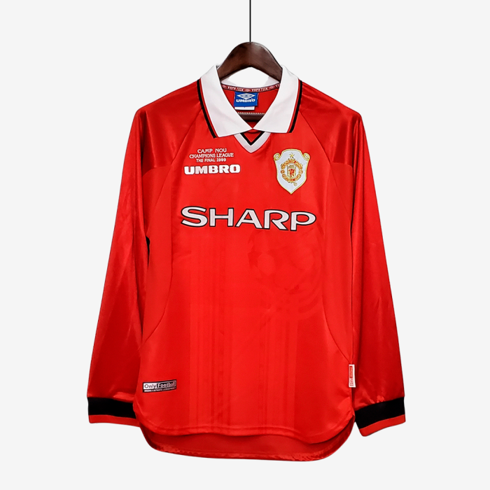 Manchester United 1999/00 Home Jersey Long Sleeve - Retro Version - Image 1