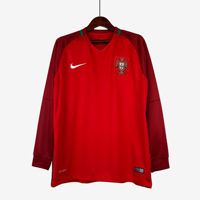 Portugal 2016 Home Jersey Long Sleeve – Retro Version - Image 1