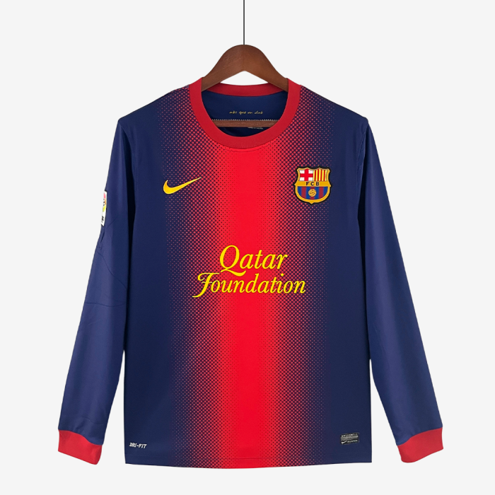 Barcelona 2012/13 Home Jersey Long Sleeve – Retro Version - Image 1