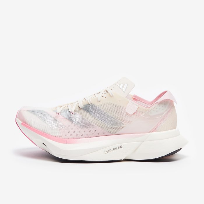 Adidas adizero Adios Pro 3 Chalk White/Silver Met./Clear Pink - Image 3