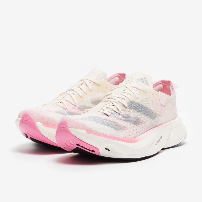 Adidas adizero Adios Pro 3 Chalk White/Silver Met./Clear Pink - Image 2