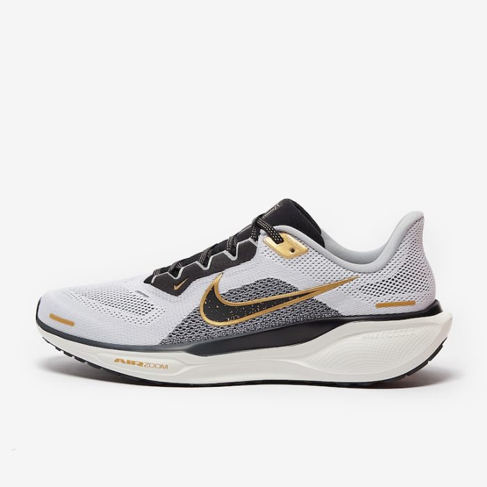 Nike Air Zoom Pegasus 41 White/Black-Metallic Gold-Lt Smoke Grey - Image 2