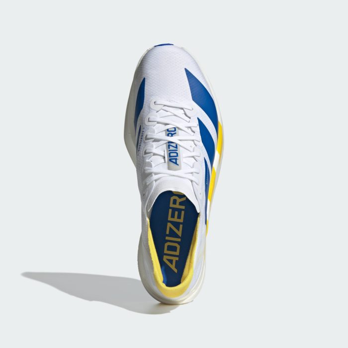 Adidas adizero Adios Pro 4 Cloud White / Blue / Yellow - Image 3