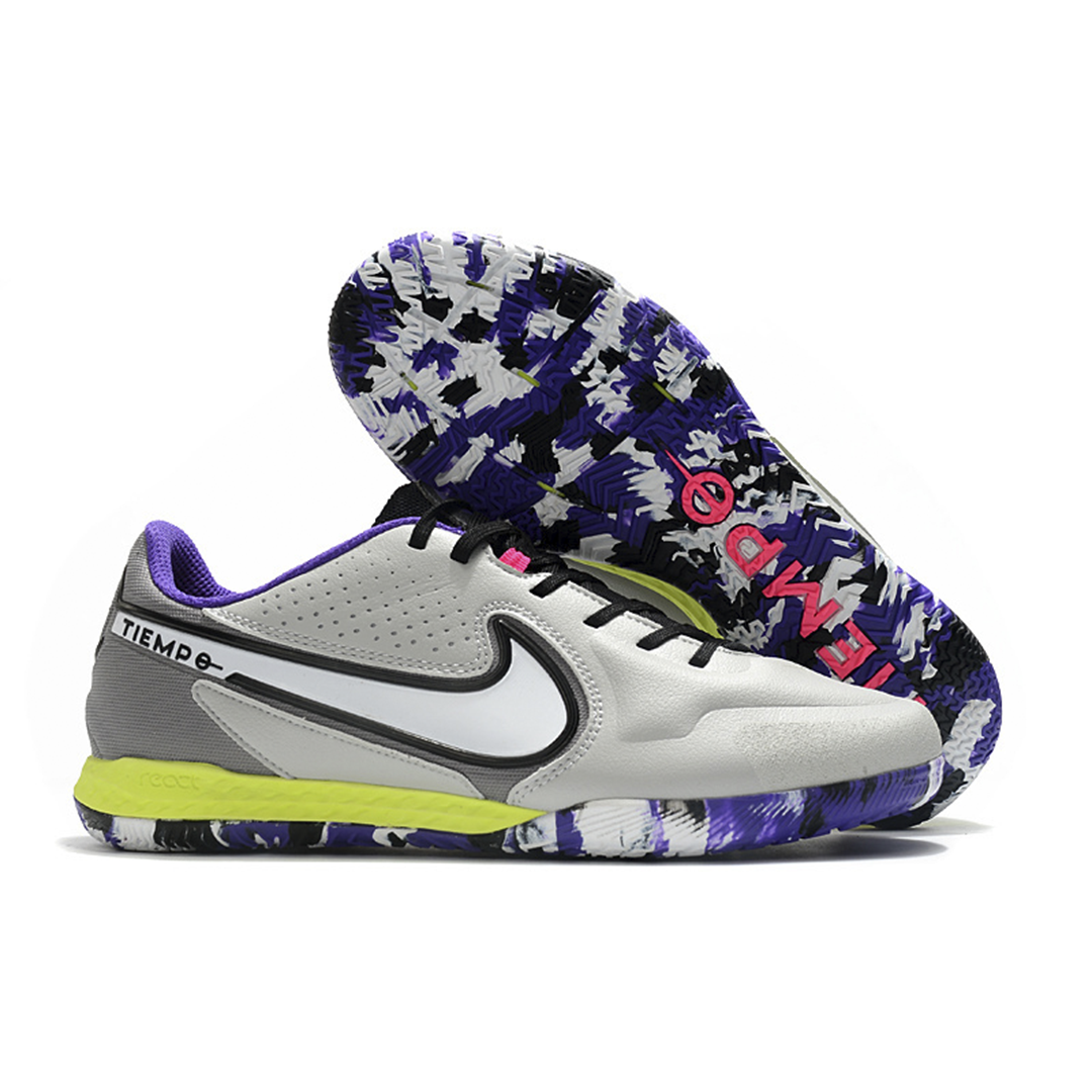 1 Nike React Tiempo Legend 9 IC Pro - Light Smoke Grey/White/Smoke Grey/Volt - Image 1