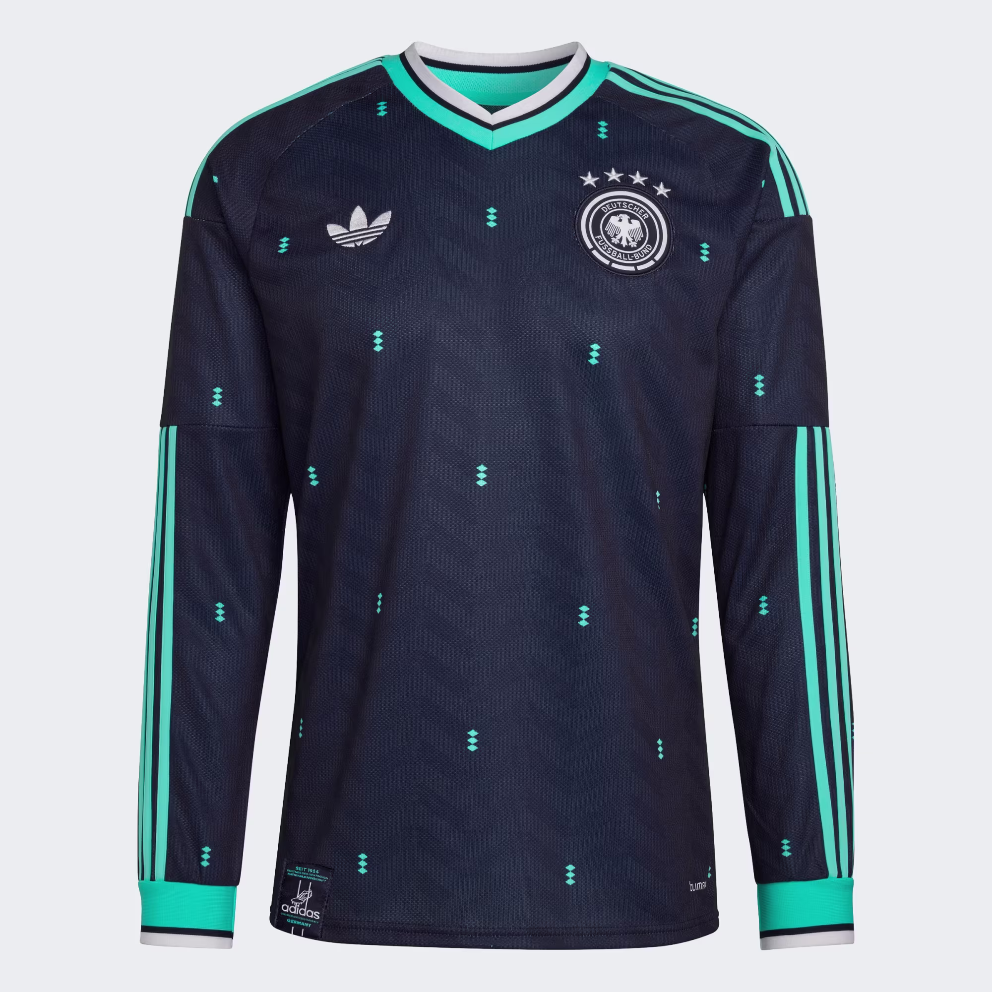 Deutschland_26_Auswartstrikot_langarmelig_Blau_JM1381_01_laydown Germany 2026 Away Long Sleeve Jersey – Fan Version - Image 1